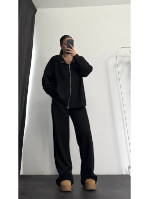 Kapüşonlu Tunik Takım - Siyah
