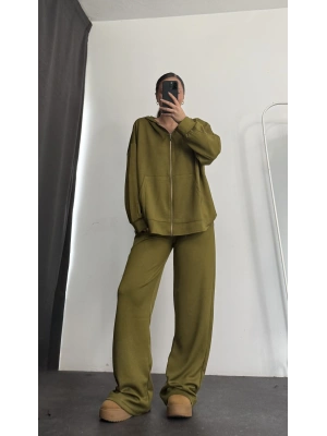 Kapüşonlu Tunik Takım - Yağ Yeşili