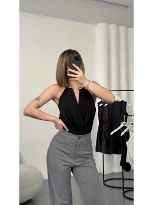 Katia Aksesuar Yaka Bluz - Siyah