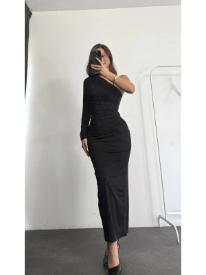 Kaylee Tek Kol Elbise - Siyah