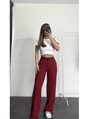 Lala Bürümcük Pantolon - Bordo