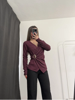 Larisa Tokalı Kruvaze Bluz - Bordo