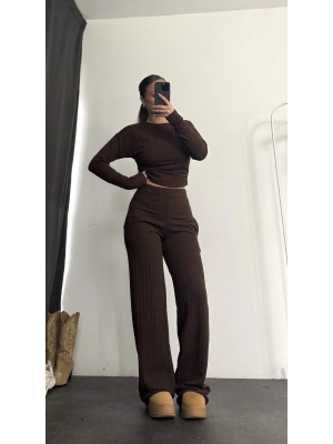 Lexy Büzgülü Takım - Kahve