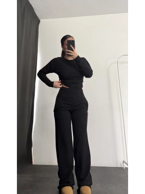 Lexy Büzgülü Takım - Siyah