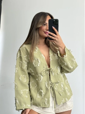 Lilia Keten Ceket - Haki