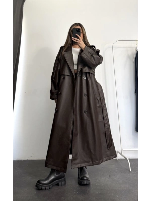 Lilian Deri Trençkot - Kahve