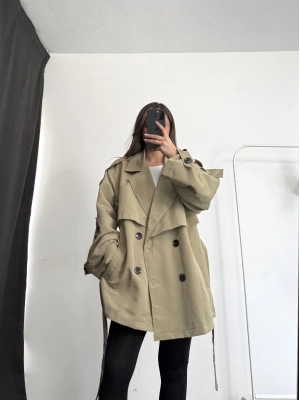 Lindia Kısa Trençkot - Haki