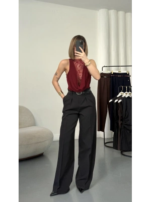 Luce Kemerli Pantolon - Siyah