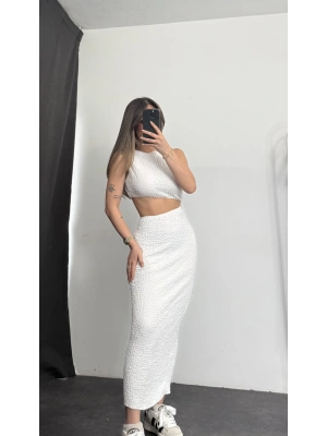 Lyanna Elbise -Beyaz