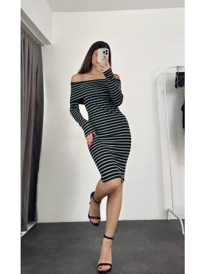 Madonna Snap Elbise - Siyah