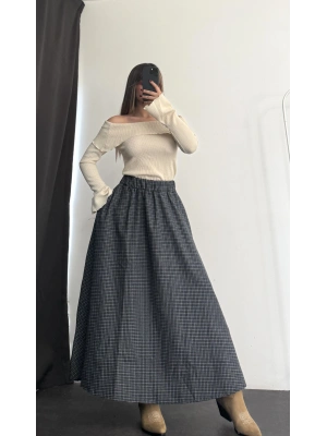 Maisie Ekoseli Etek - Lacivert