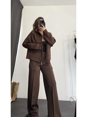 Margela Cep Detay Takım - Kahve