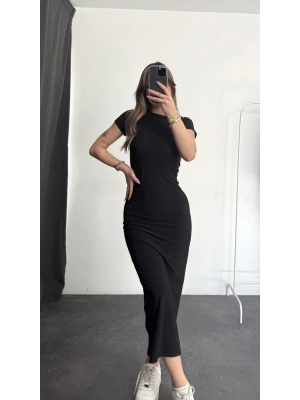 Mathew Midi Elbise - Siyah