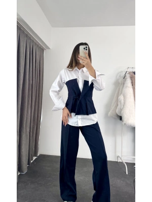 Merlin Bağlama Detay Gömlek - Lacivert