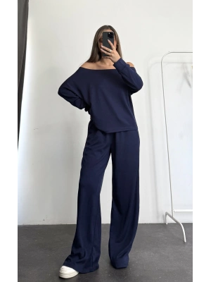 Meva Düşük Omuz Takım - Lacivert
