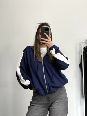 Mina Kol Şeritli Hırka - Lacivert