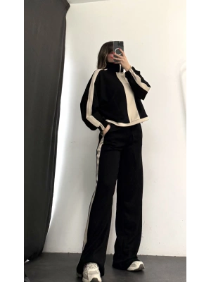 Miranda Şeritli Eşofman Takım - Siyah