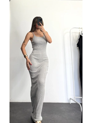 Miro Basic Elbise - Gri