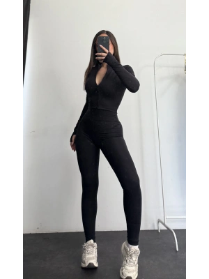 Motion Fermuarlı Takım - Siyah