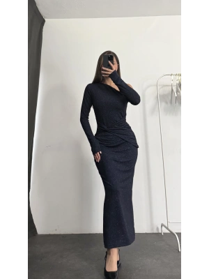 Nadia Simli Elbise - Lacivert