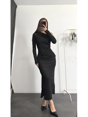 Nadia Simli Elbise - Siyah