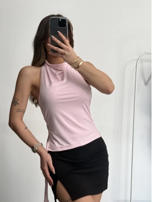 Naye Toka Detay Bluz - Pembe