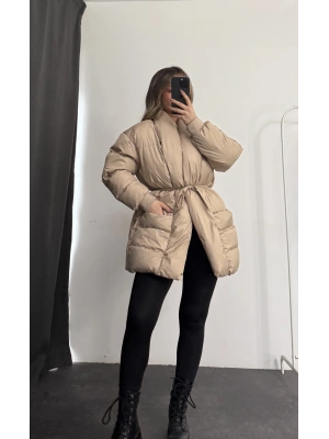 Nidale Şişme Mont - Bej