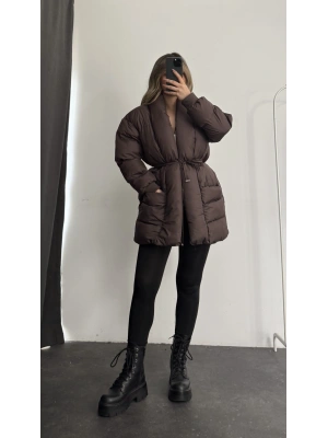 Nidale Şişme Mont - Kahve