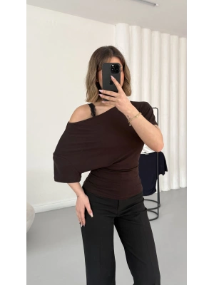 Nora Yarasa Kol Bluz - Kahve