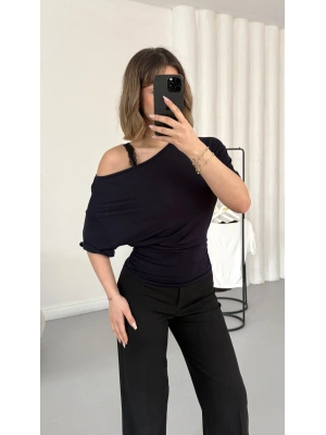 Nora Yarasa Kol Bluz - Lacivert