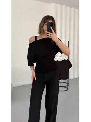 Nora Yarasa Kol Bluz - Siyah