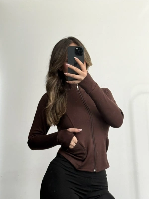 Olga Fermuarlı Hırka - Kahve