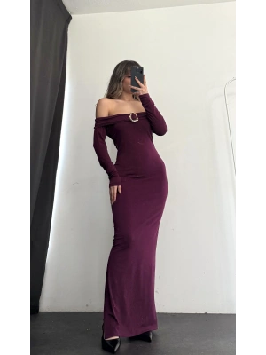 Oria Tokalı Madonna Elbise - Bordo