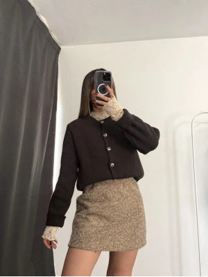 Paisley Triko Hırka - Kahve