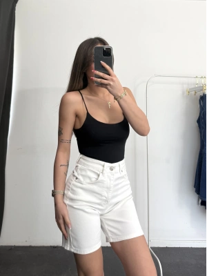 Path Kot Şort - Beyaz