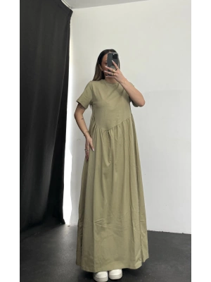 Oversize Pennie Elbise - Haki