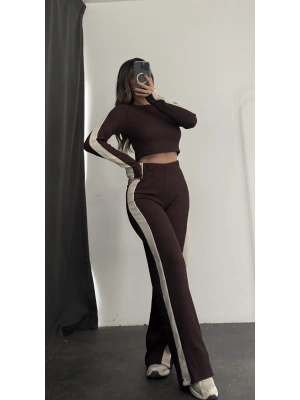 Penny Şeritli Takım - Kahve