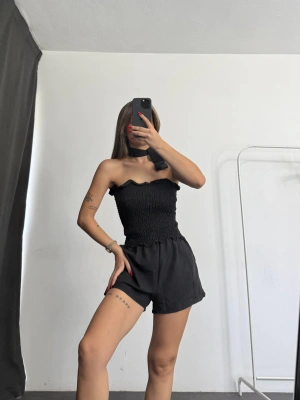 Peony Şortlu Takım - Siyah