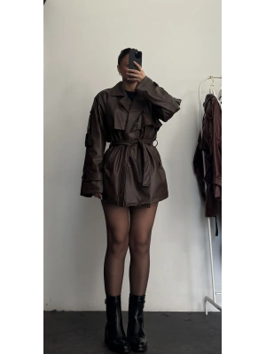 Perry Deri Trençkot - Kahve