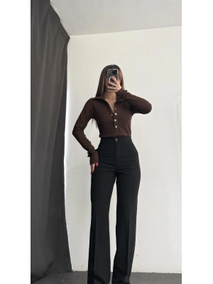 Petra Çıtçıt Detay Bluz - Kahve