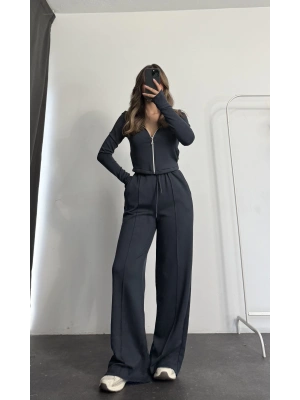 Rach Fermuarlı Eşofman Takımı - Antrasit