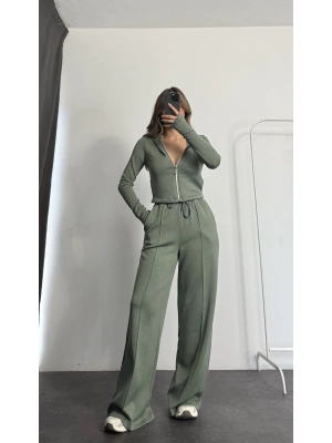 Rach Fermuarlı Eşofman Takımı - Haki