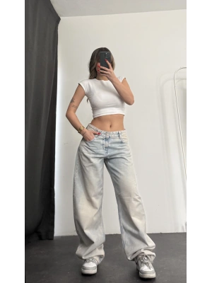 Riva Baggy Jean - Sarı Yıkamalı