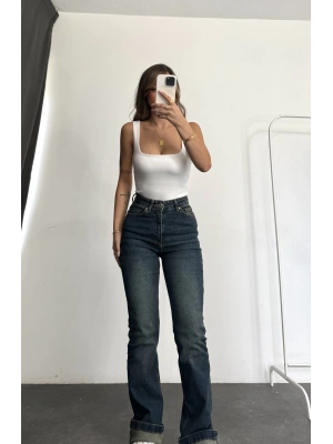 Roll İspanyol Jean - Tintli