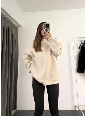 Rubi Bisiklet Yaka Sweatshirt - Bej