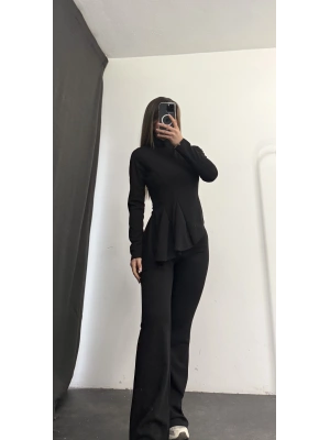 Sabrina Asimetrik Takım - Siyah
