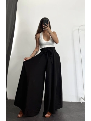 Salaş Keten Pantolon - Siyah