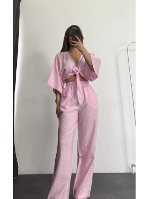 Sally Bağlamalı Takım - Pembe
