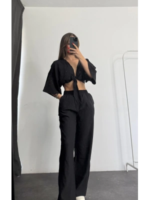Sally Bağlamalı Takım - Siyah