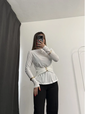 Sandra Toka Detay Bluz - Beyaz